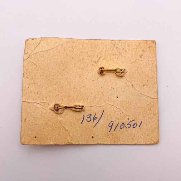 Vintage 1940’s 10k Gold Masonic Eastern Star Enamel Pin Gavel on Original Paper - Picture 6 of 7